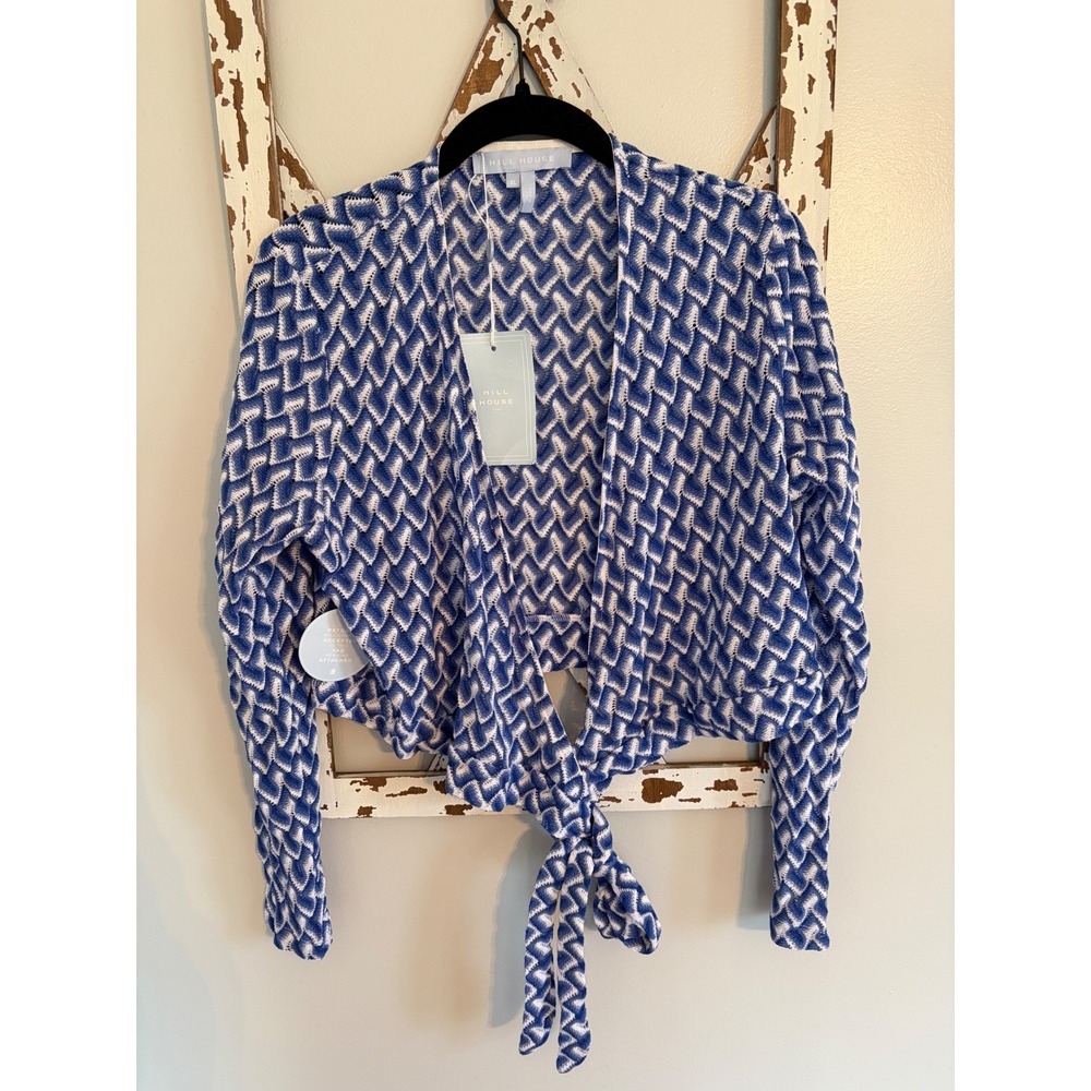 Hill House Home Raschel‎ Knit Ballet Wrap Sweater Blue Multi Raschel Size XL NWT